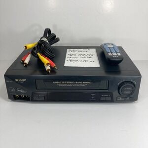 Sharp VC-H997 VCR VHS Player Recorder 4 Head Hi-Fi With Remote, Cables TESTED
